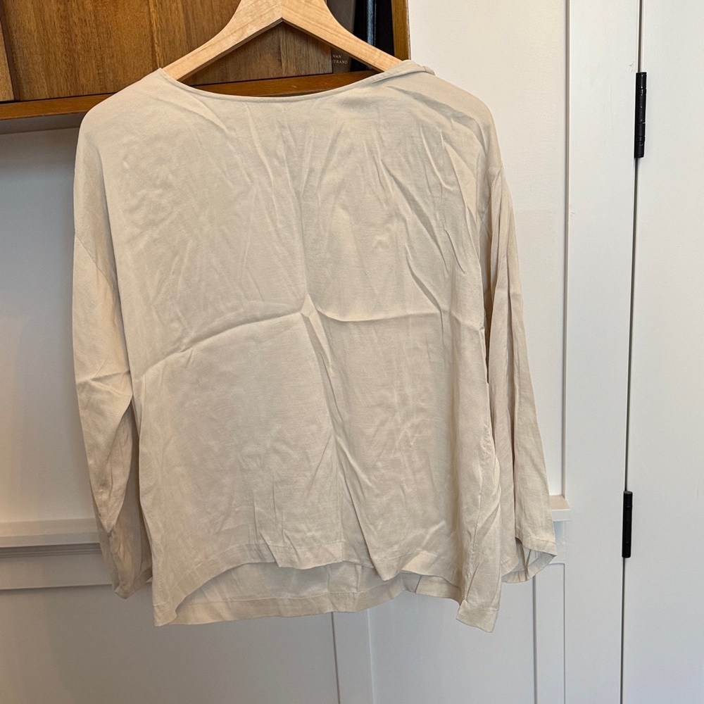Eileen Fisher Cream Blouse Bone Small